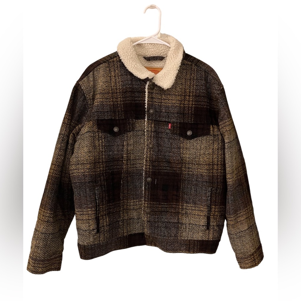 Men’s Sherpa lined vintage pattern jacket